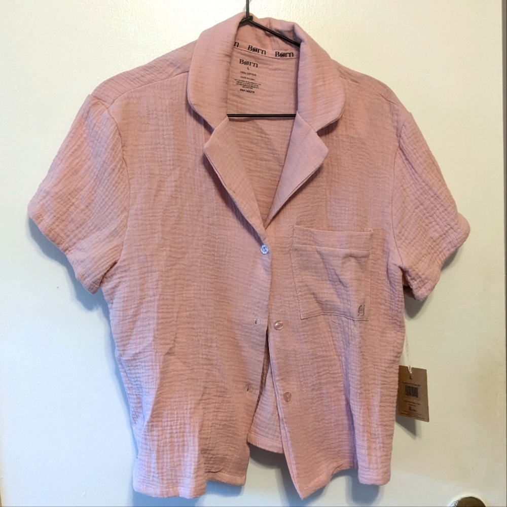 Born button down sleep shirt